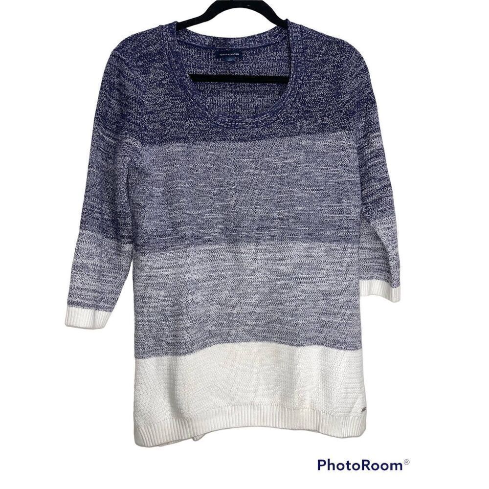 Tommy Hilfiger blue and white sweater size M